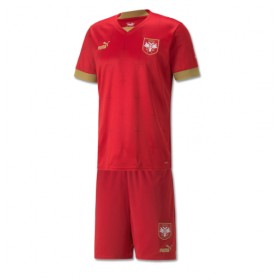 Baby Fußballbekleidung Serbien Heimtrikot WM 2022 Kurzarm (+ kurze hosen)